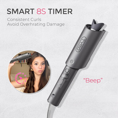 TYMO CURLPRO Automatic Rotating Curling Iron-Metallic Gray 1 inch