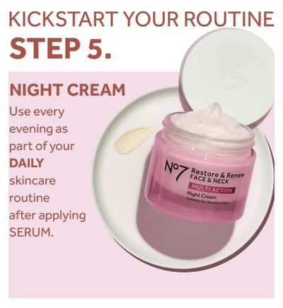 No7 Restore & Renew Face & Neck MULTI ACTION Night Cream 50ml