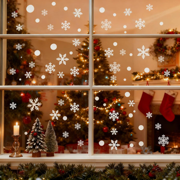 Festive Snowflake Window Clings